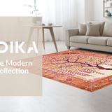 Ultra Soft Area Rug, Non Slip, Stain Resistant, Washable Area Rugs for Living Room, Bedroom, Elegant Soft Pastel Patterns(Orange)
