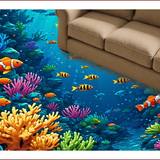 Ultra Soft Area Rug, Non Slip, Stain Resistant, Washable Area Rugs for Living Room, Bedroom, Playful Ocean Theme Kindergarten Home Decor Rug(Blue)