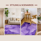 Ultra Soft Area Rug, Non Slip, Stain Resistant, Washable Area Rugs for Living Room, Bedroom, Vibrant Soft Gradient Design(Purple)