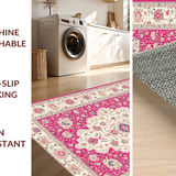 Ultra Soft Area Rug, Non Slip, Stain Resistant, Washable Area Rugs for Living Room, Bedroom, Whimsical Colorful Trellis Style(White)