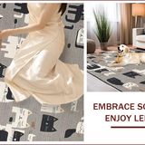 Ultra Soft Area Rug, Non Slip, Stain Resistant, Washable Area Rugs for Living Room, Bedroom, Funky Gray Cat Graphic Design(Gray)
