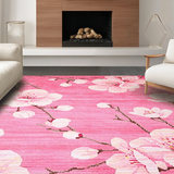 Ultra Soft Area Rug, Non Slip, Stain Resistant, Washable Area Rugs for Living Room, Bedroom, Delicate Springtime Floral Vibes(Pink)