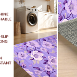 Ultra Soft Area Rug, Non Slip, Stain Resistant, Washable Area Rugs for Living Room, Bedroom, Playful Abstract Petal Arrangement(Purple)
