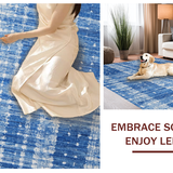 Ultra Soft Area Rug, Non Slip, Stain Resistant, Washable Area Rugs for Living Room, Bedroom, Charming Ribbon Tie Decorative Rug Preppy Home Accent Cute Girly Carpet(Blue)
