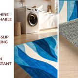 Sophisticated Geometric Wave Motif(Blue)