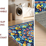 Ultra Soft Area Rug, Non Slip, Stain Resistant, Washable Area Rugs for Living Room, Bedroom, Contemporary Kaleidoscopic Art Piece(Blue)