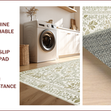 Ultra Soft Area Rug, Non Slip, Stain Resistant, Washable Area Rugs for Living Room, Bedroom, Vintage Floral Distressed Boho(Beige)