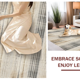 Ultra Soft Area Rug, Non Slip, Stain Resistant, Washable Area Rugs for Living Room, Bedroom, Inviting Natural Fiber Statement(Beige)