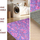 Ultra Soft Area Rug, Non Slip, Stain Resistant, Washable Area Rugs for Living Room, Bedroom, Chic Modern Flower Motif(Purple)