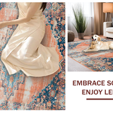 Ultra Soft Area Rug, Non Slip, Stain Resistant, Washable Area Rugs for Living Room, Bedroom, Elegant Vintage Ogee Pattern(Orange)