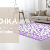 Ultra Soft Area Rug, Non Slip, Stain Resistant, Washable Area Rugs for Living Room, Bedroom, Delicate Nature-Inspired Visuals(Purple)