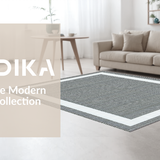 Ultra Soft Area Rug, Non Slip, Stain Resistant, Washable Area Rugs for Living Room, Bedroom, Vibrant Earthy Symmetrical Composition(Gray)