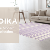 Ultra Soft Area Rug, Non Slip, Stain Resistant, Washable Area Rugs for Living Room, Bedroom, Transitional Warm Tone Stripes(Purple)