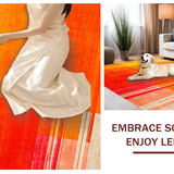 Ultra Soft Area Rug, Non Slip, Stain Resistant, Washable Area Rugs for Living Room, Bedroom, Sleek Modern Multicolor Design Element(Orange)