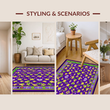Ultra Soft Area Rug, Non Slip, Stain Resistant, Washable Area Rugs for Living Room, Bedroom, Elegant Floral Medley Design(Purple)