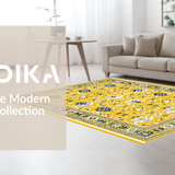 Ultra Soft Area Rug, Non Slip, Stain Resistant, Washable Area Rugs for Living Room, Bedroom, Trendy Floral Textured Visual(Yellow)