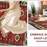 Ultra Soft Area Rug, Non Slip, Stain Resistant, Washable Area Rugs for Living Room, Bedroom, Cozy Farmhouse Patterned Design(Red)