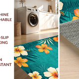Ultra Soft Area Rug, Non Slip, Stain Resistant, Washable Area Rugs for Living Room, Bedroom, Rustic Floral Teal Delight(Blue)