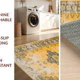 Ultra Soft Area Rug, Non Slip, Stain Resistant, Washable Area Rugs for Living Room, Bedroom, Colorful Abstract Patterned Delight(Yellow)