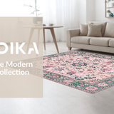 Ultra Soft Area Rug, Non Slip, Stain Resistant, Washable Area Rugs for Living Room, Bedroom, Lush Blush-Infused Rustic Aesthetic(Pink)