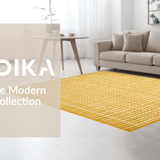 Ultra Soft Area Rug, Non Slip, Stain Resistant, Washable Area Rugs for Living Room, Bedroom, Vibrant Half Circle Design(Yellow)