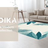 Ultra Soft Area Rug, Non Slip, Stain Resistant, Washable Area Rugs for Living Room, Bedroom, Transitional Coastal Vibe with Green(Beige)
