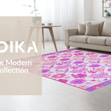 Ultra Soft Area Rug, Non Slip, Stain Resistant, Washable Area Rugs for Living Room, Bedroom, Bright Youthful Floral Fantasy(White)