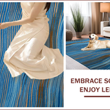 Ultra Soft Area Rug, Non Slip, Stain Resistant, Washable Area Rugs for Living Room, Bedroom, Vibrant Multi-Tonal Organic Flow(Blue)