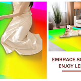 Ultra Soft Area Rug, Non Slip, Stain Resistant, Washable Area Rugs for Living Room, Bedroom, Playful Fuzzy Rainbow Wave Motif(Red)