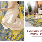 Ultra Soft Area Rug, Non Slip, Stain Resistant, Washable Area Rugs for Living Room, Bedroom, Elegant Vintage Tribal Motif(Yellow)