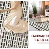 Ultra Soft Area Rug, Non Slip, Stain Resistant, Washable Area Rugs for Living Room, Bedroom, Monochrome Striped Rug, Modern Geometric Design(Gray)