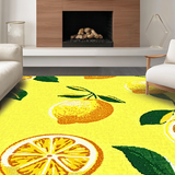 Ultra Soft Area Rug, Non Slip, Stain Resistant, Washable Area Rugs for Living Room, Bedroom, Artistic Citrus Burst Design(Yellow)