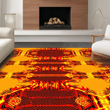 Ultra Soft Area Rug, Non Slip, Stain Resistant, Washable Area Rugs for Living Room, Bedroom, Lively Lava Stream Concept(Orange)
