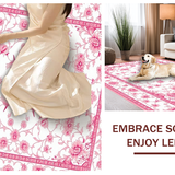 Graceful Bird Motif with Delicate Blooms(White)