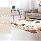 Ultra Soft Area Rug, Non Slip, Stain Resistant, Washable Area Rugs for Living Room, Bedroom, Nature-Inspired Living Room Low Pile Carpet(Ivory)