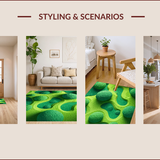 Ultra Soft Area Rug, Non Slip, Stain Resistant, Washable Area Rugs for Living Room, Bedroom, Interactive Toddler Race Car Mat for Toy Rooms(Green)