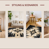 Ultra Soft Area Rug, Non Slip, Stain Resistant, Washable Area Rugs for Living Room, Bedroom, Farmhouse Primitive Jute Accent Rug for Mudroom(Beige)
