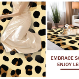 Ultra Soft Area Rug, Non Slip, Stain Resistant, Washable Area Rugs for Living Room, Bedroom, Minimalist Brown Leopard Theme(Beige)