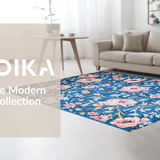 Ultra Soft Area Rug, Non Slip, Stain Resistant, Washable Area Rugs for Living Room, Bedroom, Contemporary Colorful Geometric Elements(Blue)