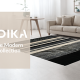 Ultra Soft Area Rug, Non Slip, Stain Resistant, Washable Area Rugs for Living Room, Bedroom, Minimalist Graphic Animal Theme(Black)