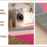 Ultra Soft Area Rug, Non Slip, Stain Resistant, Washable Area Rugs for Living Room, Bedroom, Modern Abstract Thin(Pink)