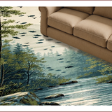 Ultra Soft Area Rug, Non Slip, Stain Resistant, Washable Area Rugs for Living Room, Bedroom, Cozy Rustic Fishing Lodge Decor(Gray)