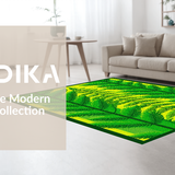 Ultra Soft Area Rug, Non Slip, Stain Resistant, Washable Area Rugs for Living Room, Bedroom, Artistic Color Burst Floral Style(Green)