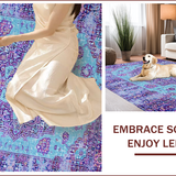 Ultra Soft Area Rug, Non Slip, Stain Resistant, Washable Area Rugs for Living Room, Bedroom, Luxurious Textured Geometric Layout(Blue)