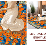 Ultra Soft Area Rug, Non Slip, Stain Resistant, Washable Area Rugs for Living Room, Bedroom, Artistic Elephant Embrace Motif(Orange)
