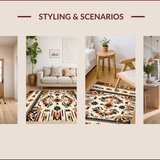 Ultra Soft Area Rug, Non Slip, Stain Resistant, Washable Area Rugs for Living Room, Bedroom, Non-Slip Aztec Print Living Room Rug(Beige)