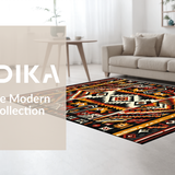 Ultra Soft Area Rug, Non Slip, Stain Resistant, Washable Area Rugs for Living Room, Bedroom, Rustic Southwestern Accent with Depth(Red)