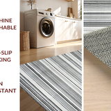 Ultra Soft Area Rug, Non Slip, Stain Resistant, Washable Area Rugs for Living Room, Bedroom, KaHouen Chic Striped Pattern Rug for Front Door and Deck Area(Black)
