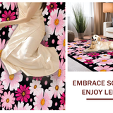 Ultra Soft Area Rug, Non Slip, Stain Resistant, Washable Area Rugs for Living Room, Bedroom, Minimalist Black and Pink Palette(Pink)