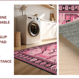 Ultra Soft Area Rug, Non Slip, Stain Resistant, Washable Area Rugs for Living Room, Bedroom, Rustic Pink Cowgirl Boots Motif(Pink)